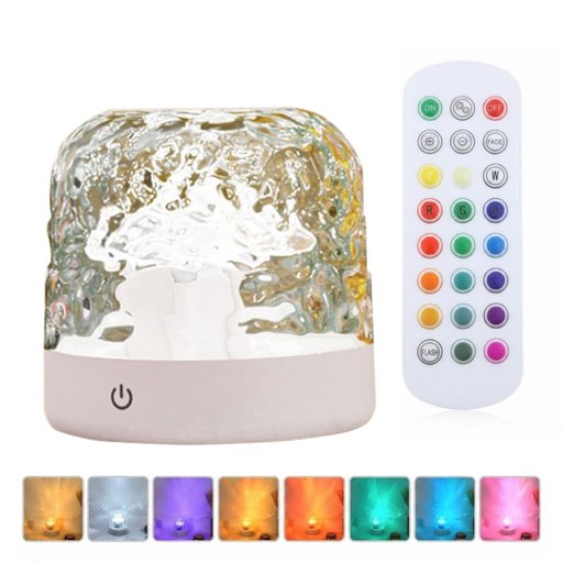 مصباح موجات الماء CY-9019 بإضاءة ملونة وتحكم عن بعد CY-9019 Water Wave Lamp with Colorful Lighting and Remote Control