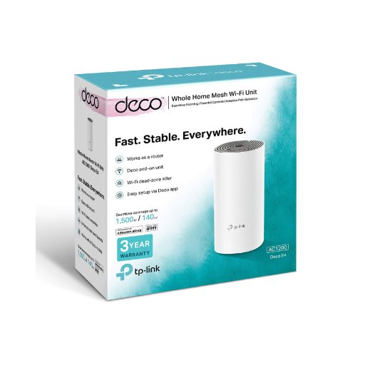 TP-Link Deco E4 AC1200 Whole Home Mesh Wi-Fi System (1-Pack) راوتر TP-Link Deco E4 AC1200 Whole Home Mesh Wi-Fi System (1-Pack)