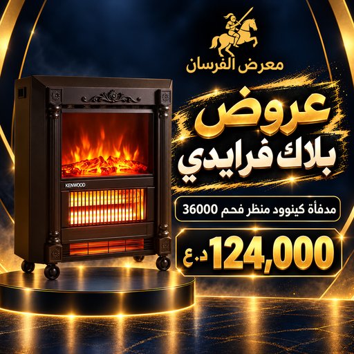 مدفأة كينوود كهربائية منظر فحم 36000 Kenwood KN-36000 Electric Fireplace Heater