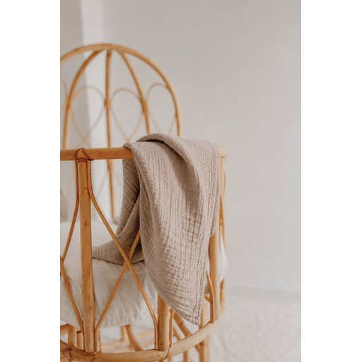 بطانية موسلين عضوية سادة 90x100 سم - لون فيزون Plain Organic Muslin Blanket 90x100 cm - Vizon