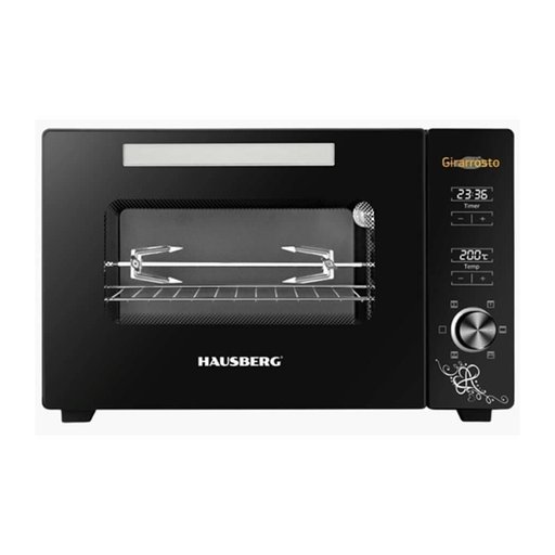 فرن كهربائي رقمي صغير هاوسبيرج Hausberg بسعة 48L – أسود Hausberg HB-9260 Digital Electric Mini Oven - 48L - Black
