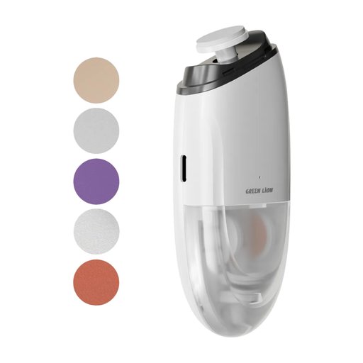 مبرد وملمع الأظافر الإلكتروني جرين لايون مع جامع غبار و 5 رؤوس مخصصة Green Lion 3-in-1 Electric Nail Polisher & Trimmer with Dust Collector