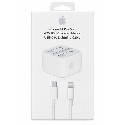 شاحن آيفون 20 واط مع كيبل USB-C إلى Lightning iPhone 20W USB-C Power Adapter with USB-C to Lightning Cable