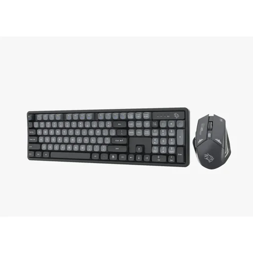 طقم لوحة مفاتيح وماوس ألعاب لاسلكي بورودو جيمينج Porodo Gaming 2.4G Wireless Keyboard & Mouse Combo 1600 DPI - Grey