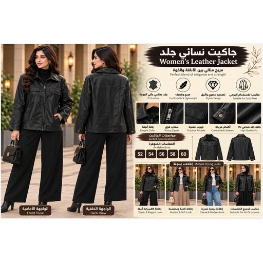 سترة جلدية للجنسين 01 01 Unisex Leather Jacket