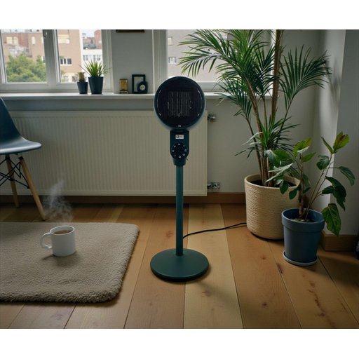 مدفأة فإن عمودية متحركة ضمان سنة Vertical Fan Heater with Wheels – 1-Year Warranty