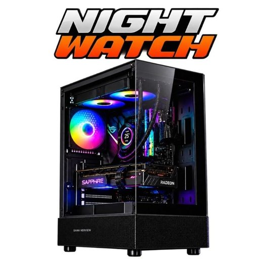 تجميعة ألعاب نايت ووتش | معالج كور i5-12400F، كارت شاشة RX 9060 XT 16GB، رام 16GB، تخزين 1TB NVMe، لون أسود Night Watch Gaming PC | Intel Core i5-12400F, Sapphire Pulse RX 9060 XT 16GB, 16GB RAM, 1TB NVMe, Black Case