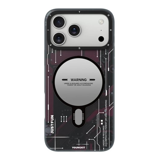 كفر آيفون 18 برو ماكس من يونغ كِت بتصميم إلكتروني مع ماك سيف iPhone 18 Pro Max YOUNGKIT Futuristic MagSafe Case