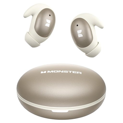 - ذهبي سماعة مونسر اللاسلكية Monster Sleep Ear100 – مخصصة للنوم Monster Sleep Ear100 Wireless Sleep Earbuds for Side Sleepers – Skin