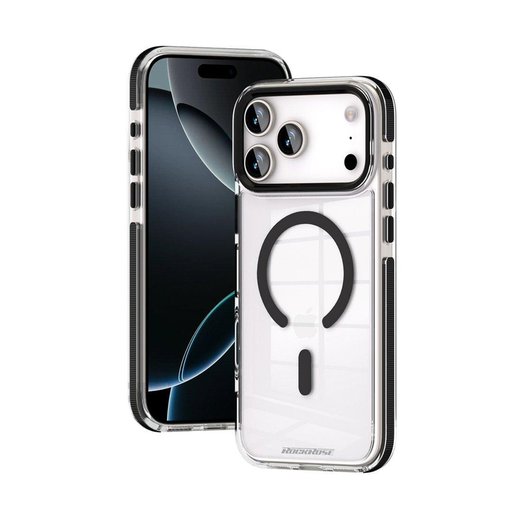 7678. RR Rockrose iPhone 17 Pro Max Premium German Bayer TPU with Clear PC Back Case ( درع حماية ) 7678. RR Rockrose iPhone 17 Pro Max Premium German Bayer TPU with Clear PC Back Case
