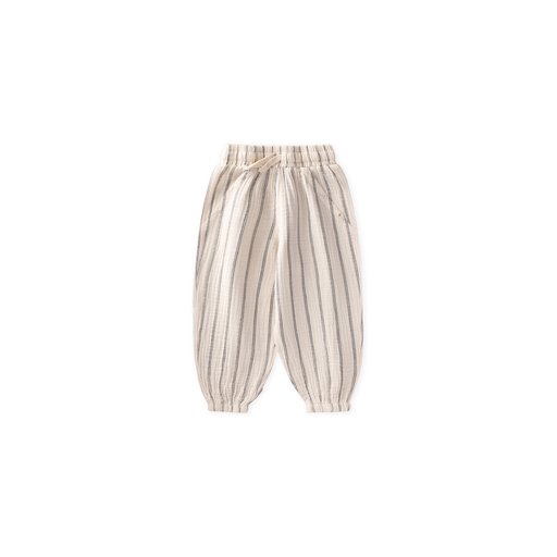 بنطلون شالوار موسلين للأطفال 1-6 سنوات - بخطين Muslin Harem Pants for Kids 1-6 Years - Double Striped