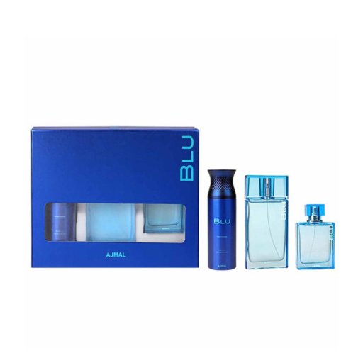 طقم عطر أجمل بلو للرجال أو دي بارفيوم Ajmal Blue For Men Gift Set Eau De Parfum