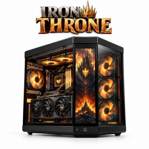 تجميعة ألعاب أيرون ثرون | معالج رايزن 7 9850X3D، كارت شاشة RTX 5080 16GB، رام 32GB DDR5، تخزين 1TB، كيس شاشة لمس Iron Throne Gaming PC | AMD Ryzen 7 9850X3D, ASUS Prime RTX 5080 16GB, 32GB DDR5, HYTE Y70 Touchscreen Case