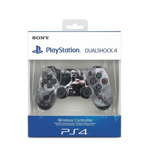 يد تحكم سوني PS4 بلوتوث تعمل على البلاي ستيشن 4 والـ PC واللابتوب والهاتف - اصدار رمادي حصري ومميز بتصميم لعبة God of War Sony PS4 Bluetooth controller compatible with PlayStation 4, PC, laptop, and phone - Exclusive gray edition with a God of War