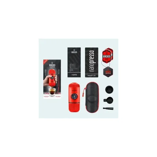 ماكينة قهوة نانوبريسو – أحمر مع حقيبة Nanopresso Lava Red with Case