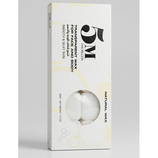 شمع شفاف للوجه والجسم فايف ميليون 5M (500 غم) 5M Five Million Transparent Wax For Face And Body (500g)