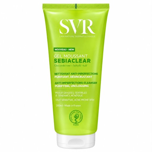 جل ذو رغوة منظفة لمعالجة البشرة الدهنية و المعرضة لحب الشباب من إس في آر SVR sebiaclear gel moussant