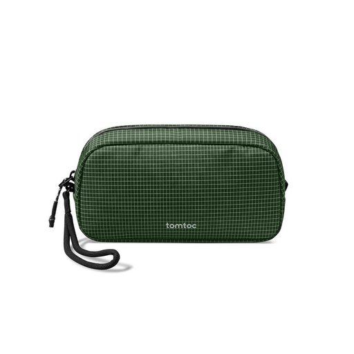 تومتوك - حقيبة ملحقات إلكترونية Light-T12 سعة 1 لتر - اخضر مخطط Tomtoc Light-T12 Electronic Accessory Pouch 1L Green Plaid