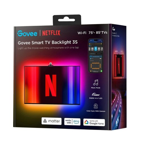 إضاءة خلفية ذكية للتلفزيون جوفي 3S إصدار نتفلكس (75–85 إنش) Govee Smart TV Backlight 3S Netflix Version (85–75 inches)
