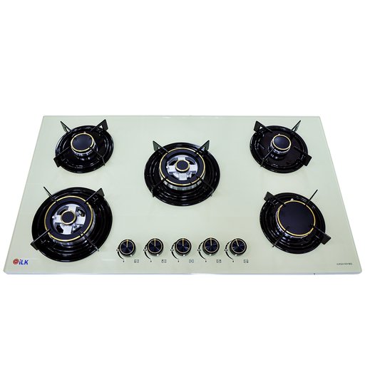 طباخ منضدي إيلك 90 سم زجاجي  بيجي ILK 90cm Built-in Gas Hob – Glass  Beige