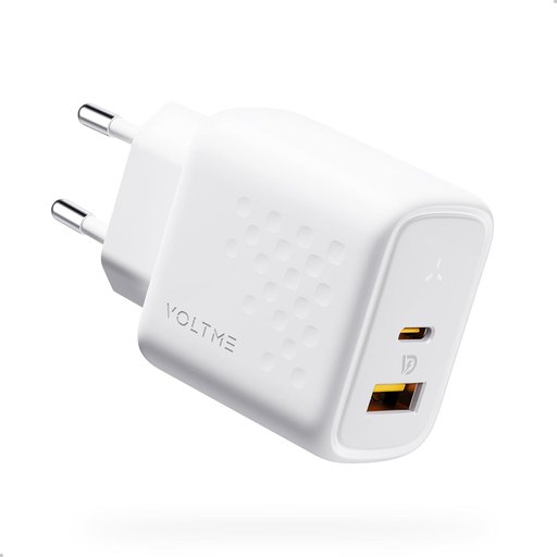 شاحنة موبايل عصرية VOLTME Revo 35 Duo GaN PD Fast Charger White EU Plug VOLTME Revo 35 Duo GaN PD Fast Charger Type-A+C White EU Plug