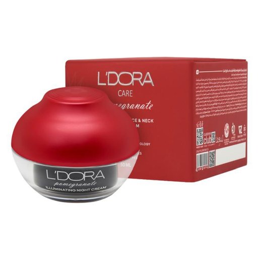 كريم الليل لتفتيح الوجه والرقبة بالرمان - لدورا L'DORA Pomegranate Illuminating Night Cream