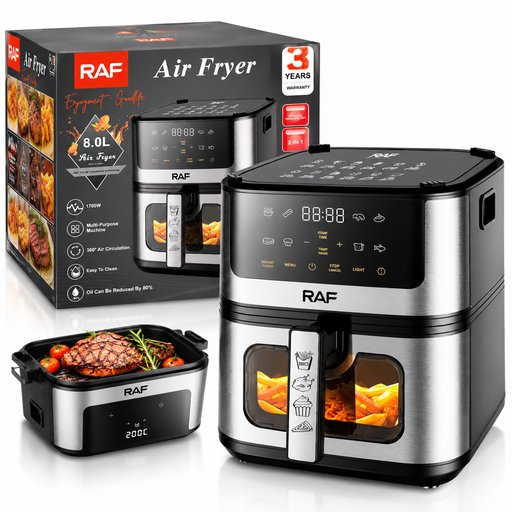 قلاية هوائية راف 8 لتر 1700 واط 2 في 1 موديل R.5227 RAF 8L 1700W 2-in-1 Digital Air Fryer R.5227
