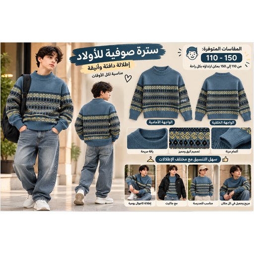 سترة صوفية للأطفال Kids' Knitted Sweater
