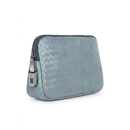 حقيبة كلاتش وي-وو Alpha Pro بقفل بصمة الإصبع - أزرق WiWU Alpha Pro Fingerprint Lock Clutch Bag - Blue