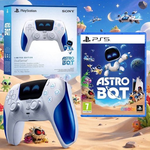 باندل يدة تحكم بلايستيشن 5 دوال سينس إصدار أسترو بوت المحدود مع لعبة Astro Bot PlayStation 5 DualSense Wireless Controller Astro Bot Limited Edition & Astro Bot Game Bundle