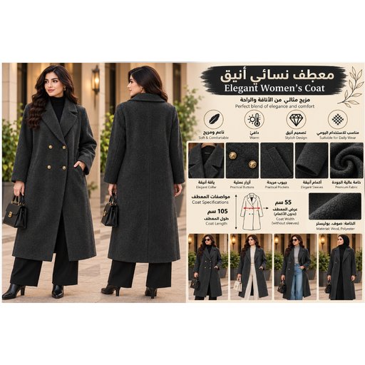 معطف نسائي طويل B11 B11 Women's Long Coat