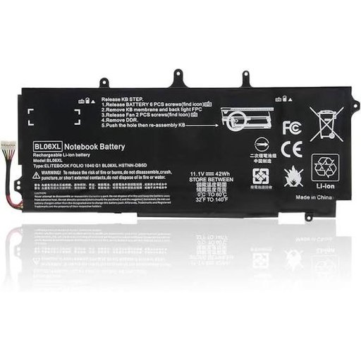 بطارية اتش بي ايليت بوك فوليو - BL06XL (4000mAh) Battery for HP Elitebook Folio - BL06XL (4000mAh)