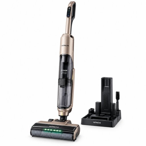 مكنسة هيتاشي لاسلكية رطب وجاف 225 واط هوائي ذهبي PV-XHW4PLCGGAE Hitachi Cordless Wet & Dry Stick Vacuum Cleaner 225AW Champagne Gold PV-XHW4PLCGGAE