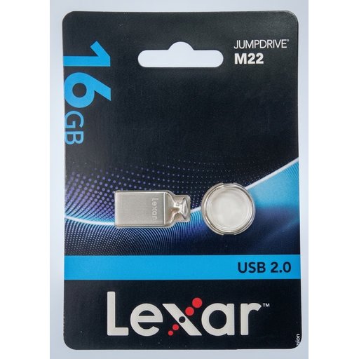 فلاش ميموري ليكسر JumpDrive M22 بسعة 16GB وواجهة USB 2.0 بتصميم معدني صغير الحجم Lexar JumpDrive M22 16GB USB 2.0 Metal Flash Drive
