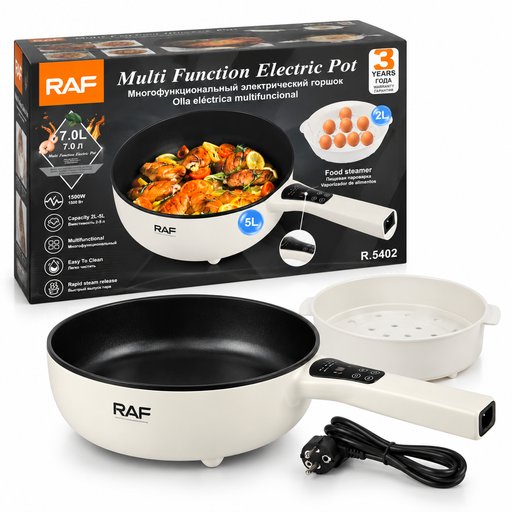 قدر طبخ كهربائي متعدد الوظائف راف 7 لتر 1500 واط R.5402 RAF Multi Function Electric Pot 7L 1500W R.5402