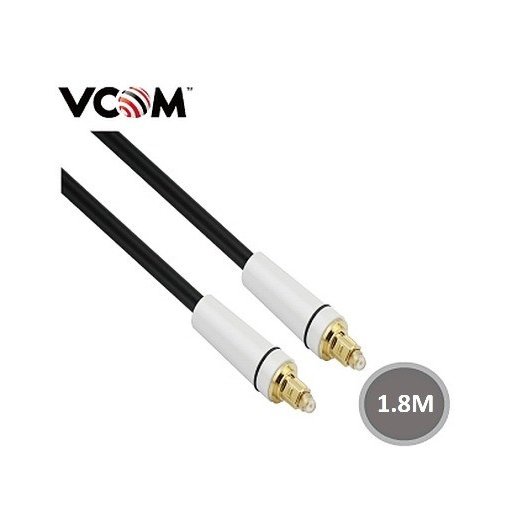كيبل ألياف ضوئية VCOM باللون الفضي بطول 1.8 متر VCOM Fiber Optic Cable Silver 1.8M