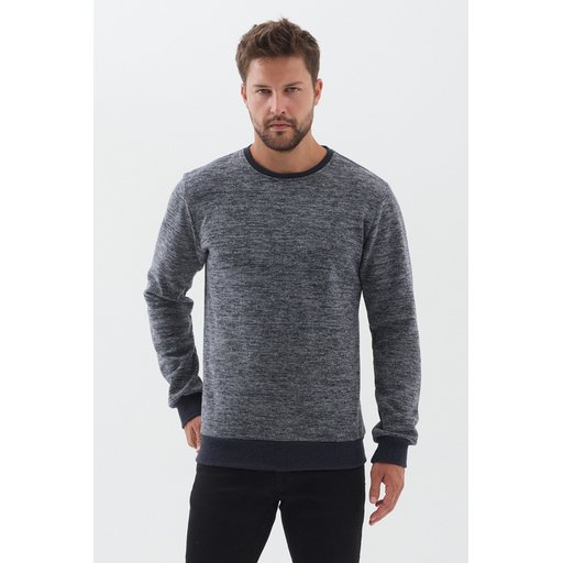 سويتشيرت رجالي أساسي بياقة دائرية وقصة عادية من القطن Men's Basic Crew Neck Cotton Regular Fit Sweatshirt