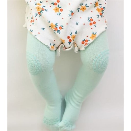 جوارب زحف مانعة للانزلاق للأطفال 6-24 شهر - أخضر مائي Anti-Slip Crawling Tights for Babies 6-24 Months - Aqua Green