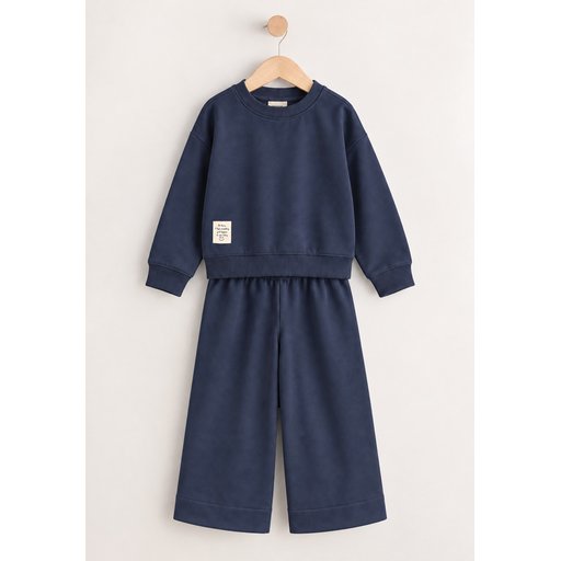 طقم سويت شيرت للأطفال 8-12 سنة - كحلي Kids' Sweatshirt Set 8-12 Years - Navy Blue