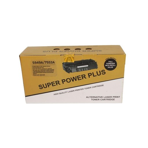 خرطوشة  كاترج حبر ليزر سوبر بور Super Power 49A / 53A  الأسود المزدوجة – متوافقة مع طابعات HP و Canon (مع شريحة ذكية مدمجة) Cartridge Super Power PLUS for HP CANON  49A / 53A