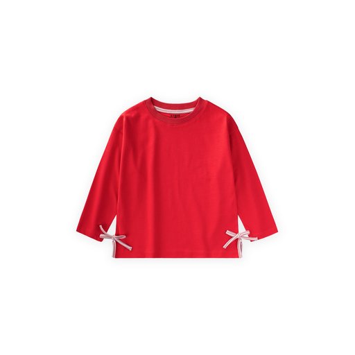 تيشيرت أحمر للأطفال بتفاصيل شق جانبي، مناسب لجميع الفصول (2-10 سنوات) Kids' Red Slit Detail Seasonal T-Shirt (2-10 Years)