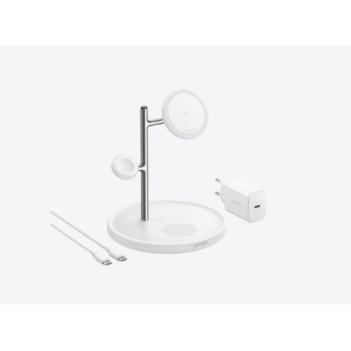 •  قاعدة شحن لاسلكي 3 في 1 بقوة 15 واط كحد أقصى من أنكر Anker MagGo 3-in-1 Wireless Charging Station 15 W Max)