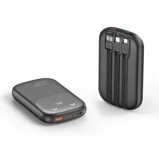 باور بانك من Miccell P16B مع 3 كيبلات مدمجة Miccell P16B Power Bank with 3 Built-in Cables
