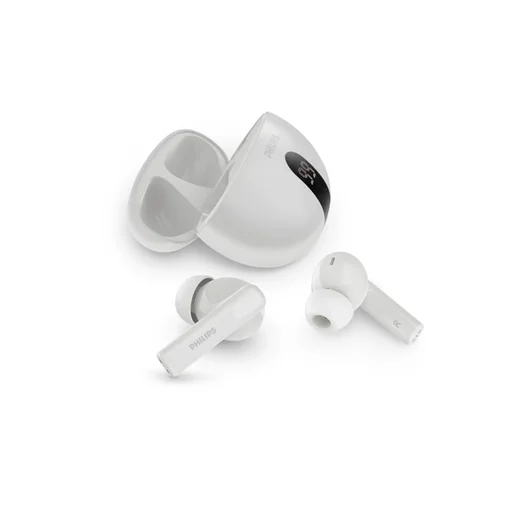 فيلبس TAT3559WT/97 سماعات لاسلكية إلغاء ضوضاء ANC وتحكم باللمس باللون الابيض Philips TWS TAT3559WT/97 ANC