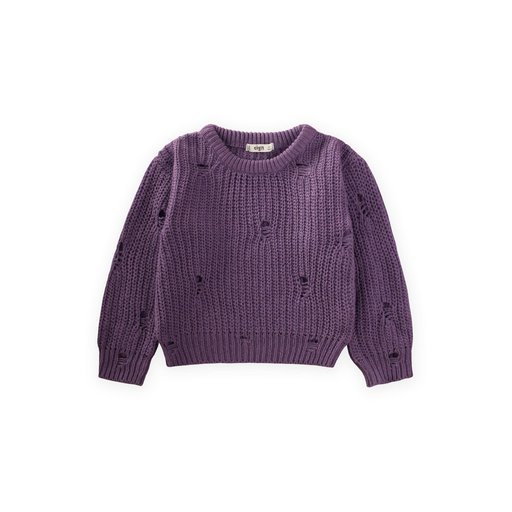 كنزة صوفية تريكو سالونيك للأطفال 2-8 سنوات - بنفسجي Selanik Knit Sweater for Kids 2-8 Years - Purple
