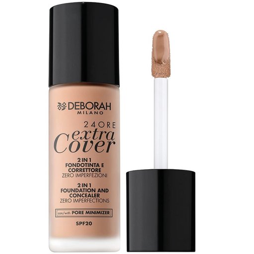 كريم اساس وكونسيلر بتغطية اضافية يدوم 24 ساعة 30 مل 24 Ore Extra Cover 2 In 1 Foundation Concealer SPF 20, 30 ml