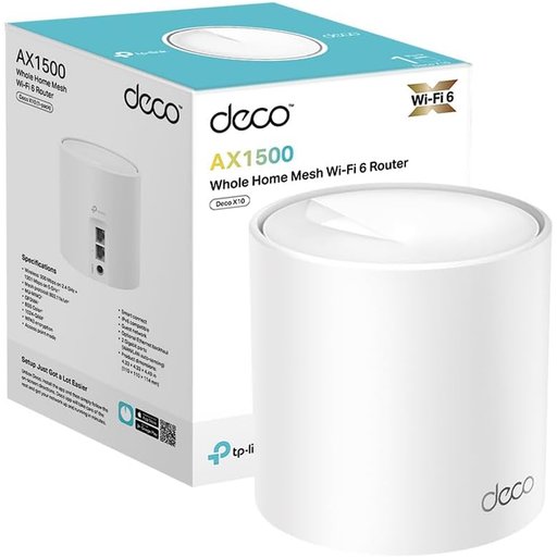 تي بي-لينك ديكو X10 AX1500 – نظام واي فاي 6 شبكي للمنزل بالكامل (وحدة واحدة) TP-Link Deco X10 AX1500 (1-Pack) Whole Home Mesh Wi-Fi 6 System