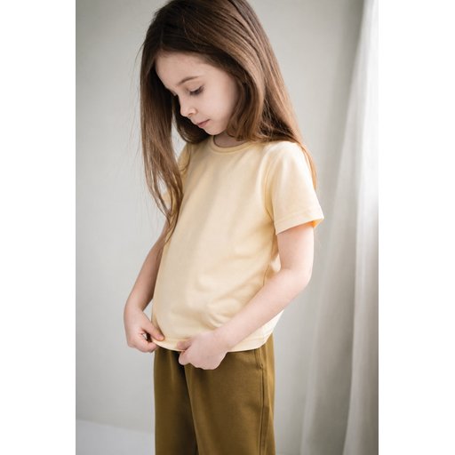 تيشيرت أطفال أصفر بتفاصيل ملصق - 2-10 سنوات Kids' Yellow T-Shirt with Label Detail - Ages 2-10