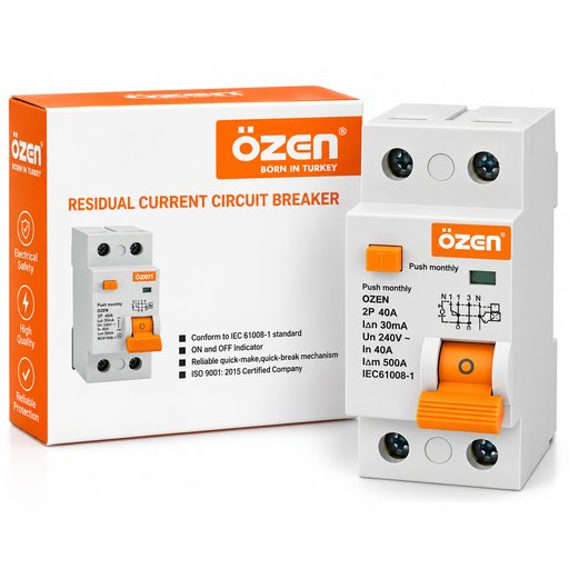 قاطع حماية من الصعقة الكهربائية أوزن التركي 25 أمبير ZEN Residual Current Circuit Breaker (RCCB) 2P 25A