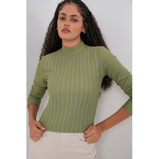 بودي نسائي 922 مرصع - لون أخضر فاتح 922 Embellished Bodysuit - Çağla Green